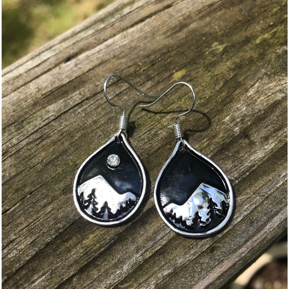Artisan Jewelry - Moon over Mountains Earrings